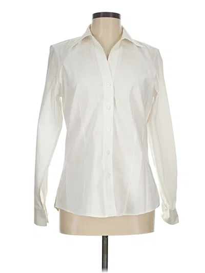 Pre-owned Foxcroft Long Sleeve Blouse In Ivory