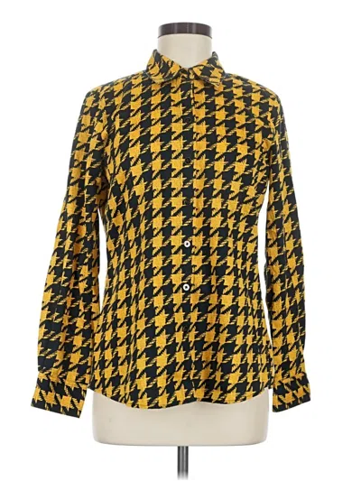 Pre-owned Foxcroft Long Sleeve Blouse In Yellow