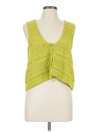 Pre-owned Fp Beach Cardigan Sweater In Green