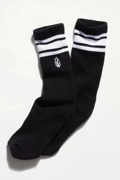 Fp Movement Logo Stripe Tube Crew Socks Women Black White Stretch Ribbed Dsgl205 In Multi