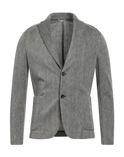 Fradi Man Blazer Steel Grey Size 40 Cotton, Linen