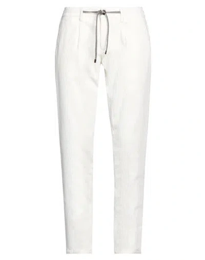 Fradi Man Pants White Size 34 Cotton, Elastane