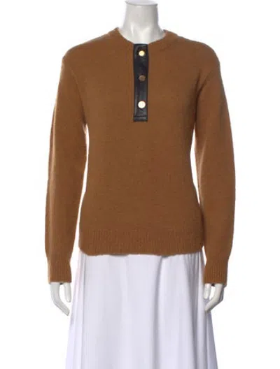 Pre-owned Frame Alpaca Crew Neck Sweater In Brown