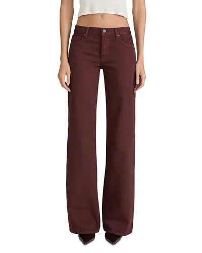 Frame Amelia Gray Petite The Pixie Gray Low Rise Wide Flare Leg Jeans In Bordeaux In Burgundy
