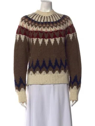 Pre-owned Frame Baby Alpaca Patterned Sweater In Neutrals