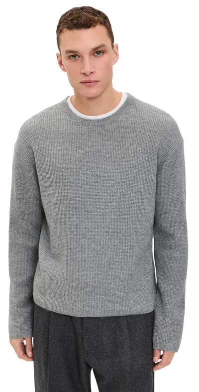 Frame Cashmere Blend Waffle Sweater Ash In Gray