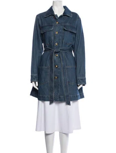 Pre-owned Frame Coat In Blue