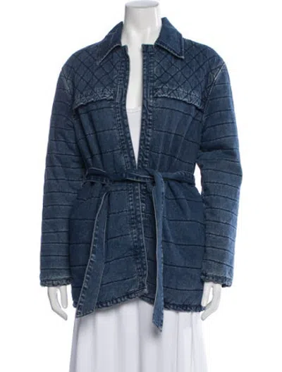 Pre-owned Frame Coat In Blue