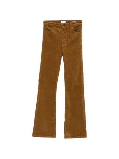 Frame Corduroy Flared Trousers In Brown