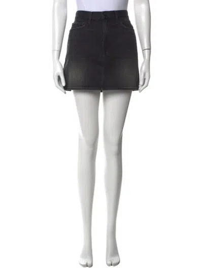 Pre-owned Frame Distressed Accents Mini Skirt In Black