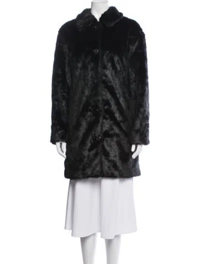 Pre-owned Frame Faux Fur Coat In Black
