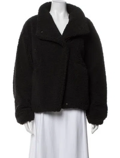 Pre-owned Frame Faux Fur Jacket In Black