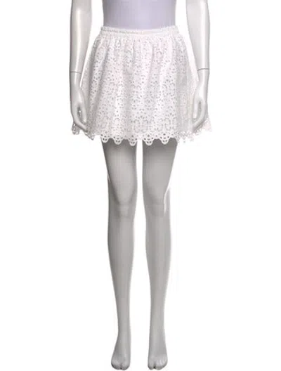 Pre-owned Frame Lace Pattern Mini Skirt In White