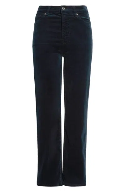 Frame Le Sleek Corduroy Ankle Straight Leg Pants In Navy