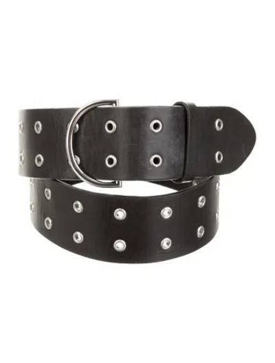 Pre-owned Frame Leather Waist Belt In Black
