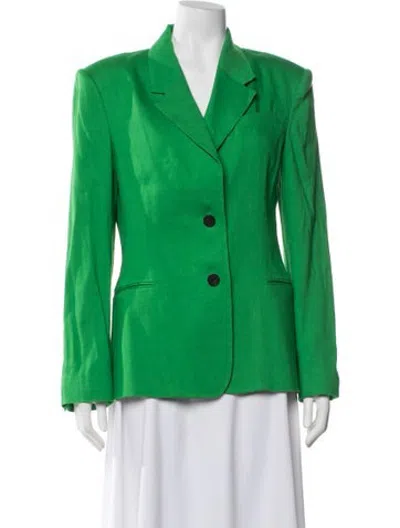 Pre-owned Frame Linen Blazer In Green