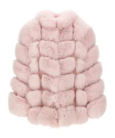 Frame Long-sleeved Quilted Fur Coat In Pattern