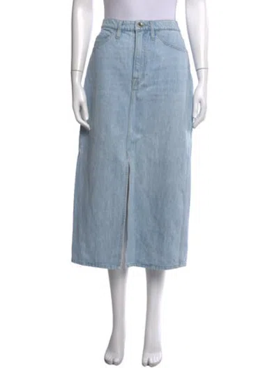 Pre-owned Frame Midi Length Skirt In Blue