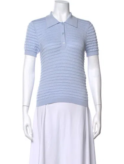 Pre-owned Frame Short Sleeve Polo In Blue/white