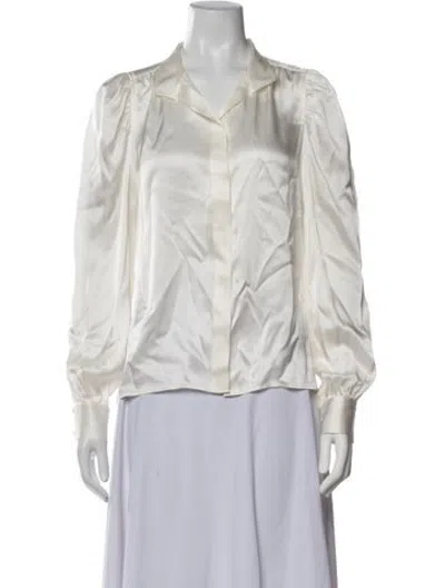 Pre-owned Frame Silk Long Sleeve Blouse In Neutrals