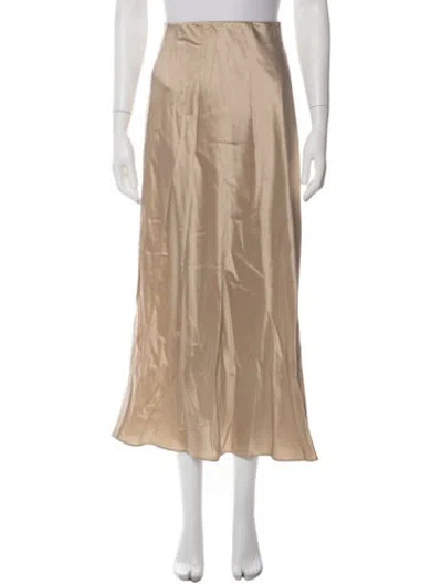Pre-owned Frame Silk Midi Length Skirt In Brown/neutrals