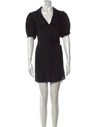 Pre-owned Frame Silk Mini Dress In Black