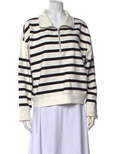 Pre-owned Frame Striped Long Sleeve Sweatshirt In Blue