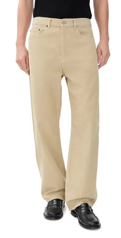 Frame The Baggy Corduroy Jeans Beige In Brown