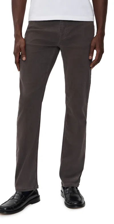 Frame The Modern Straight Brushed Twill Jeans Mud Grey In Brown