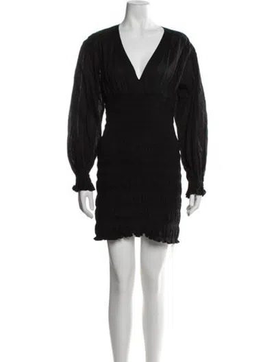 Pre-owned Frame V-neck Mini Dress In Black