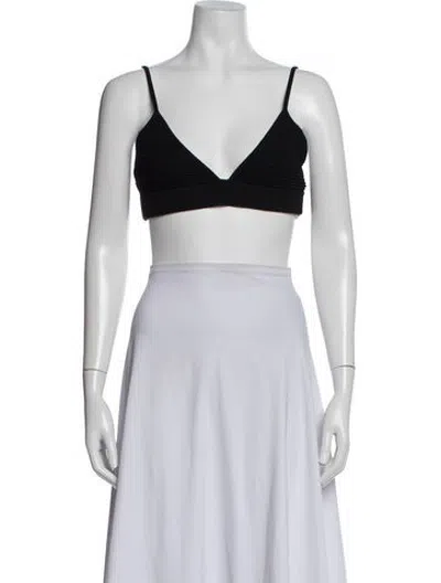 Pre-owned Frame V-neck Sleeveless Sports Bra W/ Tags In Black