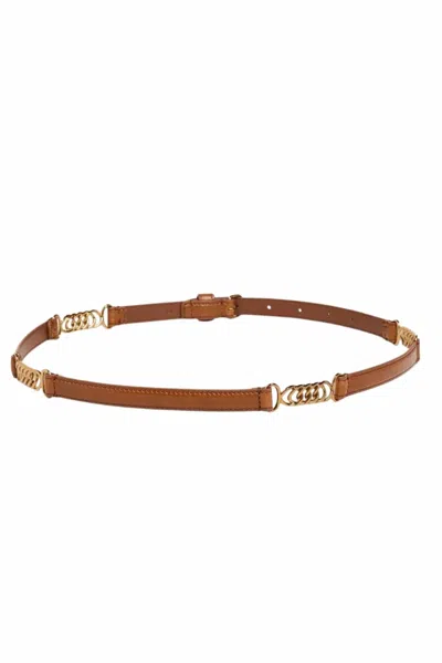 Frame Women's Twisted Link Belt In Camel In Brown