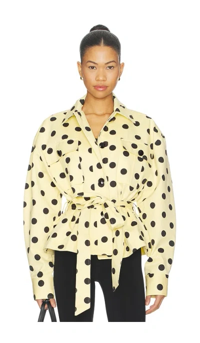 Franãoise Wanda Overshirt In Polka Dot Lemon