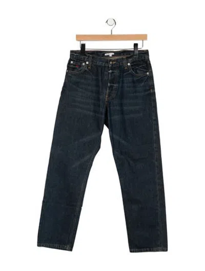 Pre-owned Frances Valentine Mid-rise Straight Leg Jeans In Blue
