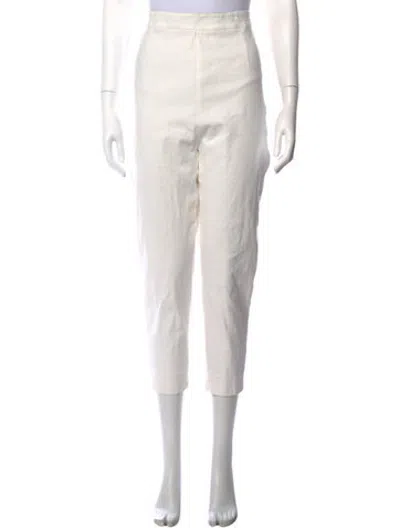 Pre-owned Frances Valentine Straight Leg Pants In White