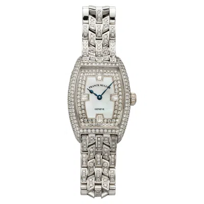 Pre-owned Franck Muller 2000s  Cintree Curvex 1750s6pmcd Manual 18k Wg Diamond Mop 25mm In Multiple
