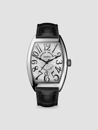 Franck Muller Women's Cintree Curvex 55mm Stainless Steel Alligator Strap Watch In Black