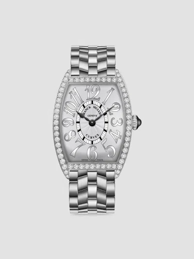 Franck Muller Women's Cintrée Curvex Stainless Steel & 0.78 Tcw Diamond Bracelet Watch In Sapphire