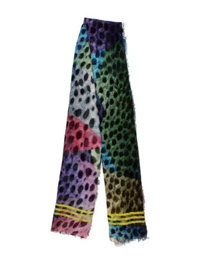 Pre-owned Franco Ferrari Silk Animal Print Scarf W/ Tags In Purple