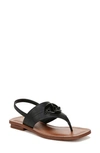 Franco Sarto Emmie Slingback Sandal In Black Faux Leather