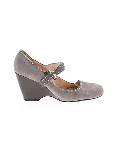 Pre-owned Franco Sarto Wedges In Gray