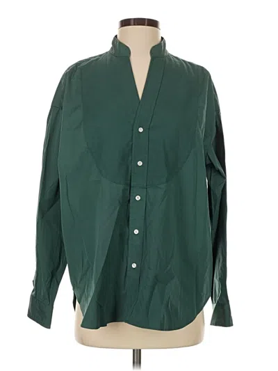 Pre-owned Frank & Eileen Long Sleeve Button Down Shirt In Green