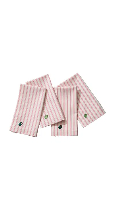 Frasier Sterling Olive You Dinner Napkin Set Of 4 In N,a
