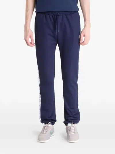 Fred Perry Laurel Wreath-tape Track Pants In Blue