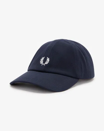 Fred Perry Mens Pique Classic Cap In Navy/snow White 267