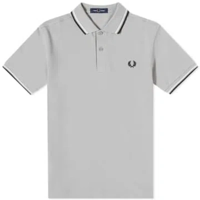 Fred Perry Slim Fit Twin Tipped Polo Concrete In Gray