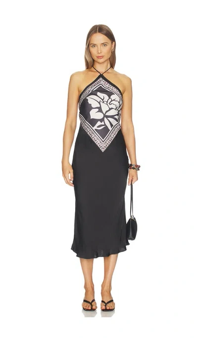 Free People Citrine Midi Dress In Raven Combo