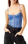 Free People Intimately Fp Floral Mesh Bodysuit In Floral Combo