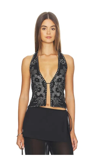 Free People Kenzie Studded Halter In Black