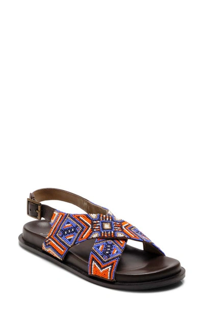 Free People Mali Beaded Slingback Sandal In Coral Multi